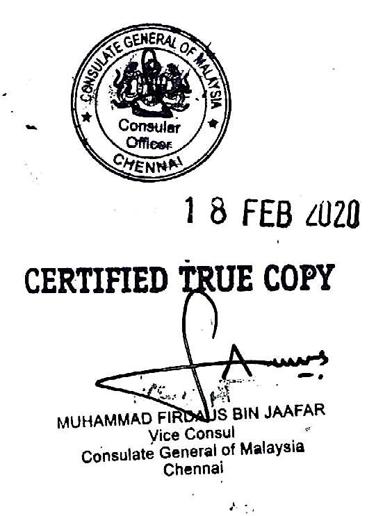 Malaysia Embassy Attestation