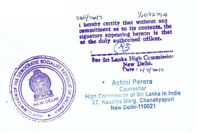 Sri Lanka Embassy Attestation services