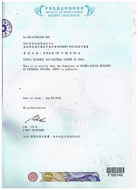Taiwan Embassy Attestation services
