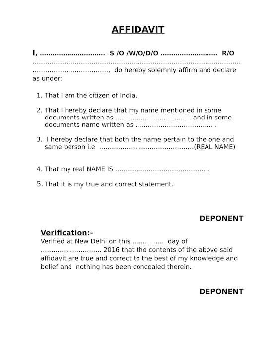 Affidavit Attestation